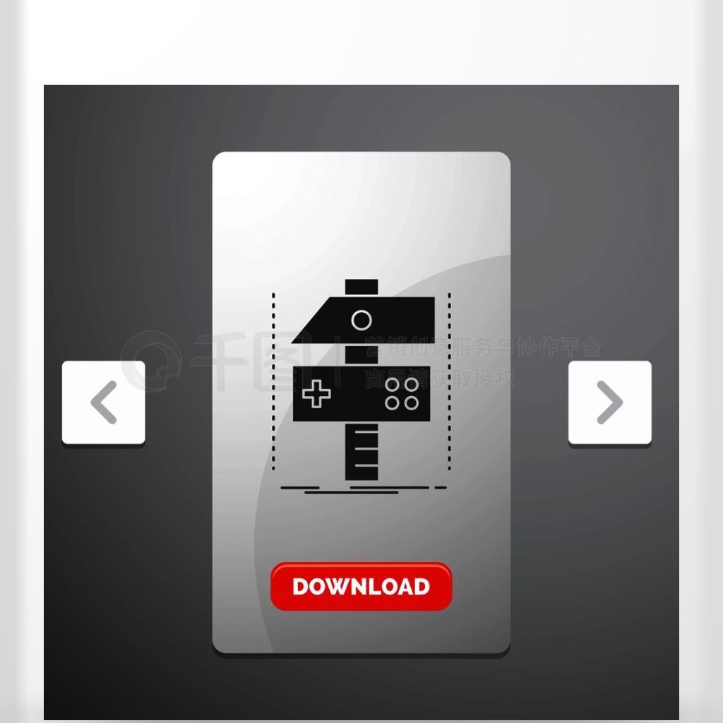 Carousal Pagination Slider DesignRed Download ButtonйϷGlyph IconʸEPS10ģ屳