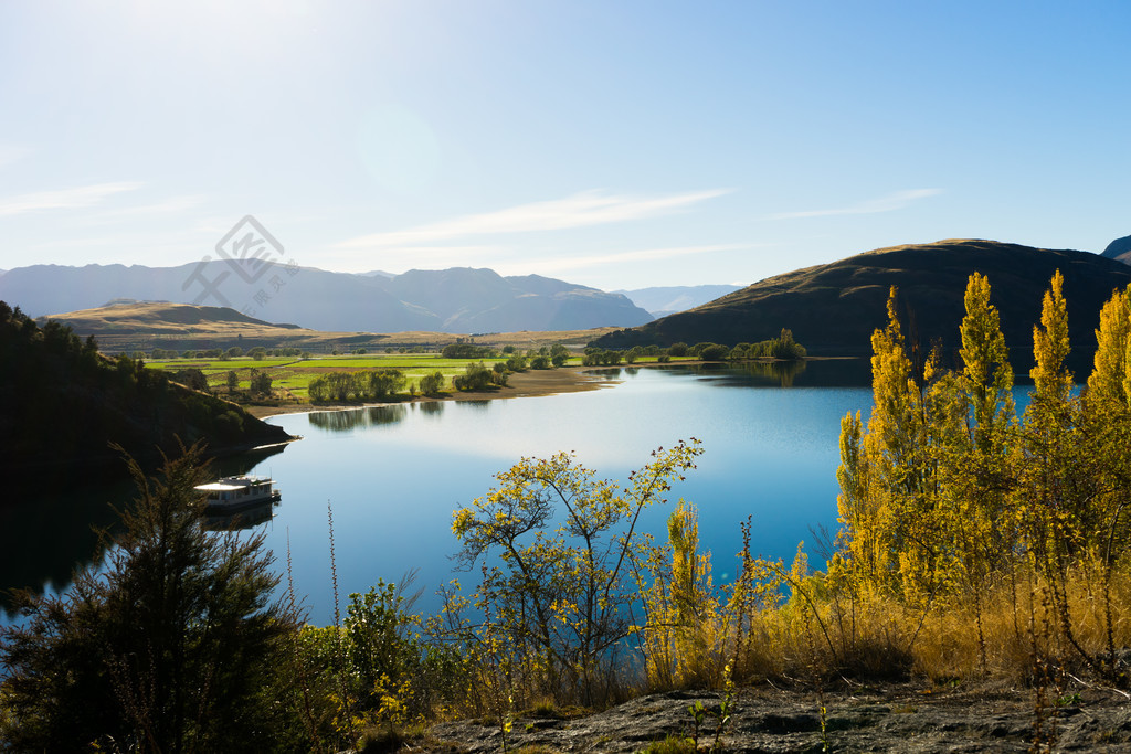 如詩如畫的風景新西蘭阿爾卑斯山和湖泊的自然景觀風景名勝免費下載