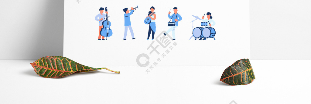 卡通音乐家男女演奏乐器街头音乐家和乐团成员矢量插图平交响乐队在