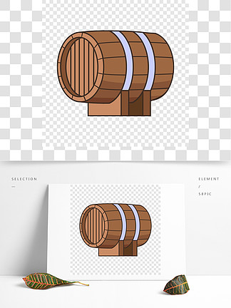 水平的木桶图标水平的木桶传染媒介象的动画片例证网络设计的卡通风格