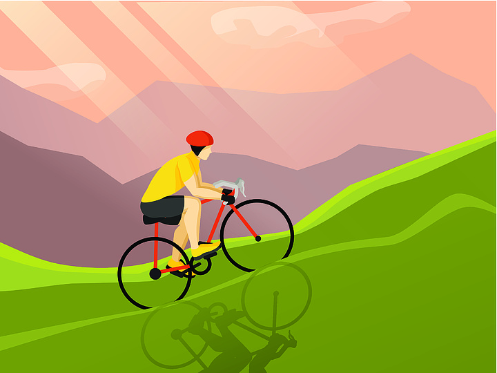 骑自行车的人平海报骑自行车的人平面图海报骑山上的风 i