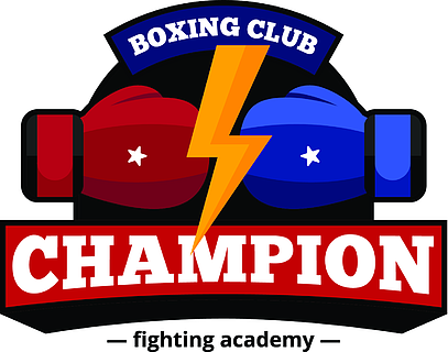 拳击俱乐部徽标设计平面图标搏击学院拳击冠军俱乐部标志设计在蓝色和