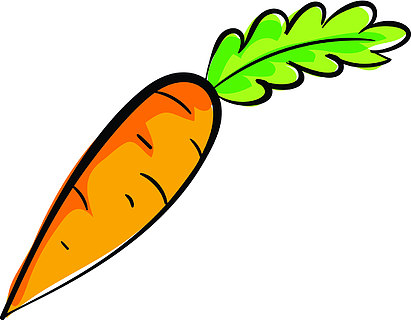 饥饿的兔子卡通人物拿着一根大胡萝卜排序:版式