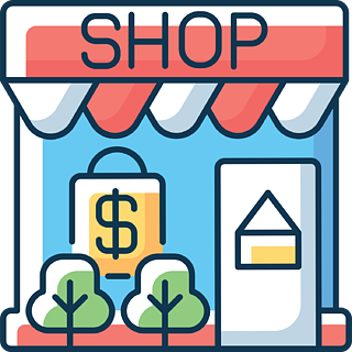 零售rgb颜色图标店小本生意批发市场策略向客户销售商品和服务百货