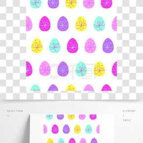 复活节的无缝模式彩绘的鸡蛋向量例证