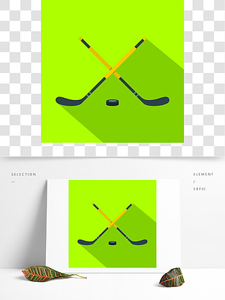 棍棒和冰球的图标棍子和冰球矢量图标的网络设计的平面插图棍棒和冰球图标，平面样式