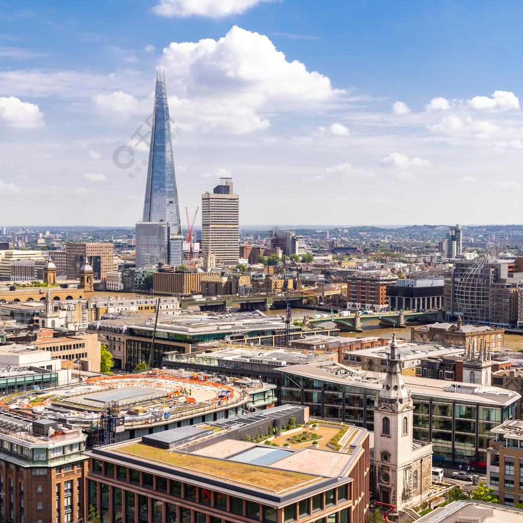 伦敦市中心的城市景观天际线建筑在英国伦敦