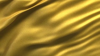 Goldener Stoff der sich <i>im</i> Wind bewegt，抽象动画公司Endlosschleife-金黄色的织物在风中摇曳成无缝环
