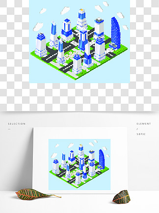 住宅和工业<i>市</i>区高层建筑城<i>市</i><i>中</i>心3d区块组成原型模型布局规划