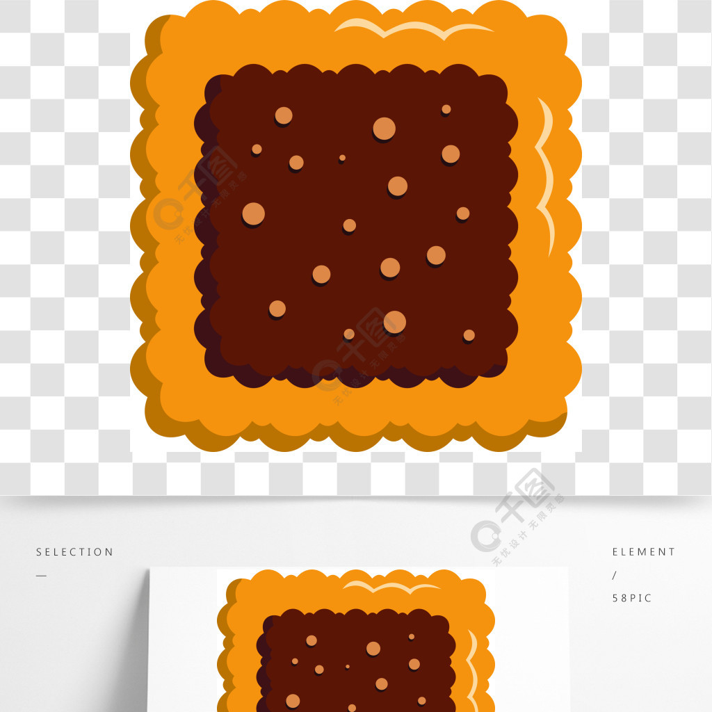方形饼干图标方形饼干矢量图标为web的平面插图方形饼干图标平面样式