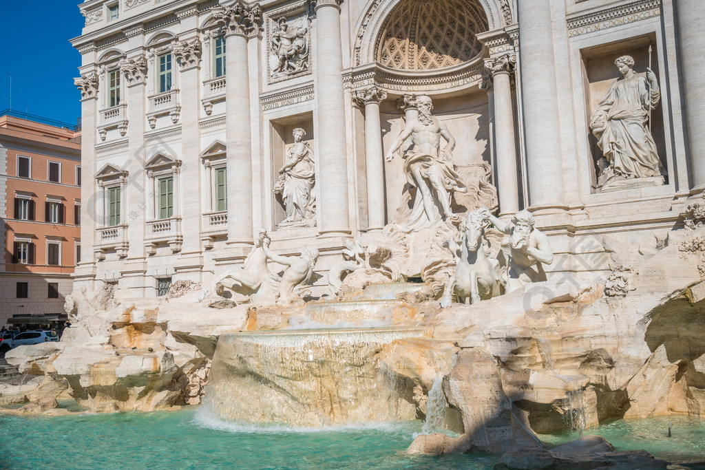 特莱维喷泉(trevi fountain)是意大利罗马特莱维(trevi)区的喷泉它是