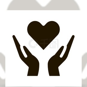手拿心标志符号图标矢量手拿心脏标志孤立的符号图双手捧着心脏图标矢量字形图