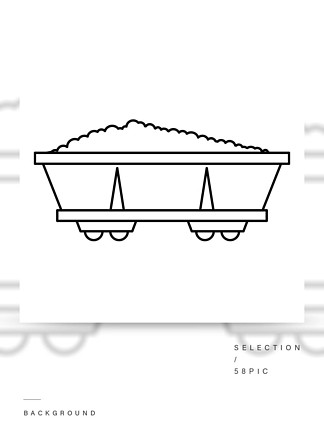 煤推车图标概述煤炭台车网络设计的传染媒介象的例证煤推车图标,轮廓