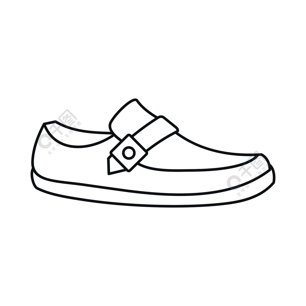 男子鹿皮鞋图标在白色背景上孤立的轮廓样式磨损符号矢量图男性鹿皮鞋