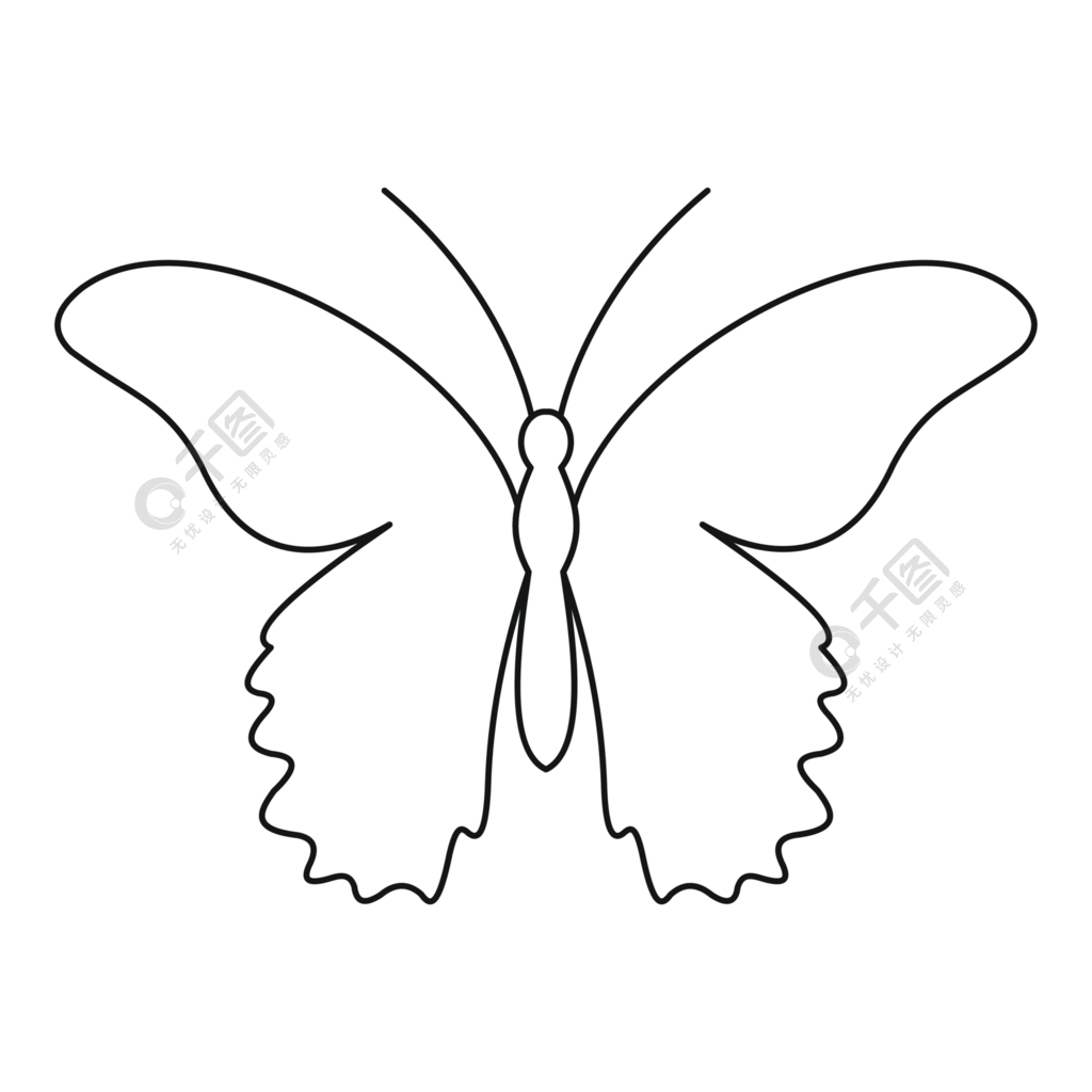 蝴蝶轮廓简笔画简单图片