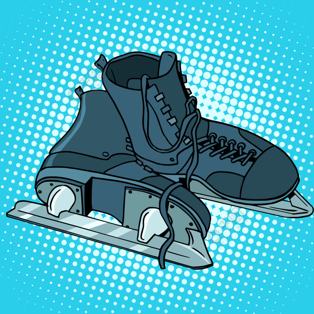 花滑冰鞋漫画图片