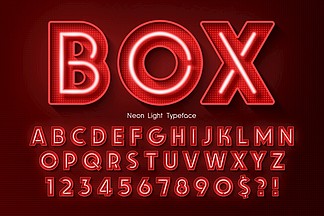 霓虹灯3d字母额外发光字体独家色板颜色控制