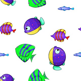鱼图案鱼网的传染媒介样式的动画片例证鱼纹,卡通风格