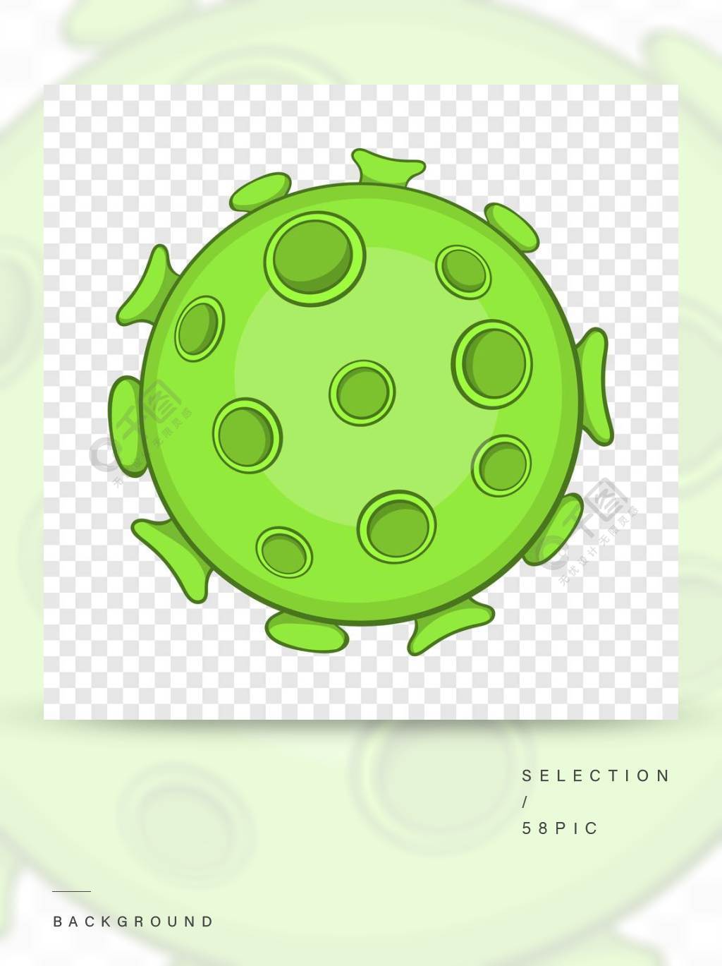 细菌或病毒在任何网络设计的背景上的卡通风格的图标卡通风格的细菌或