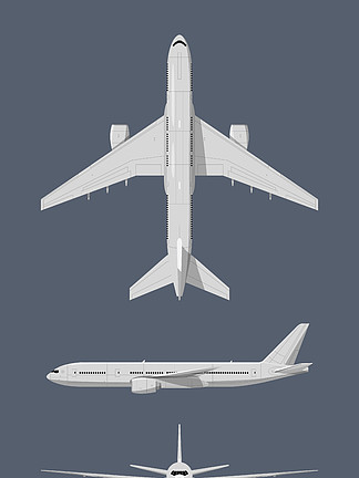 现代飞机的不同侧面航空运输的客机和飞机乘客矢量插图隔离现代飞机的不同侧面矢量插图隔离