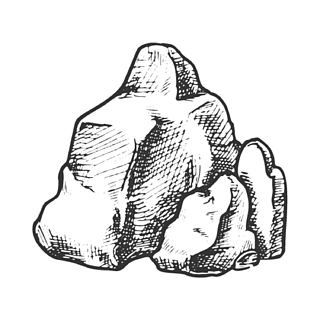 岩石石粗糙的鹅卵石巨石复古矢量固态花岗岩石山元素自然块板岩板刻