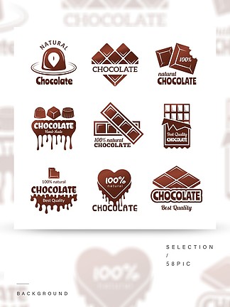 巧克力徽标甜点风格化徽章厨师和厨房烹饪甜点概念矢量插图巧克力甜点和甜点，标签和糕点菜单的徽章巧克力徽标<i>糖</i>果程式化的徽章厨师和厨房烹饪甜点概念矢量插图