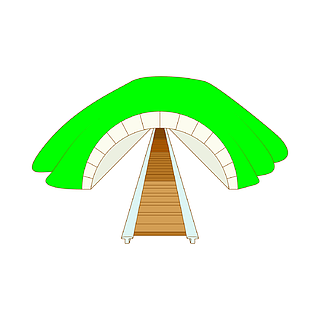 在动画片样式的铁路隧道象在白色背景卡通风格的铁路隧道图标