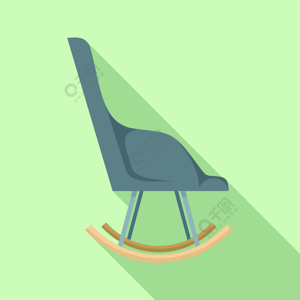 现代摇椅图标网络设计的现代摇椅矢量图标的平面插图平面样式现代摇椅