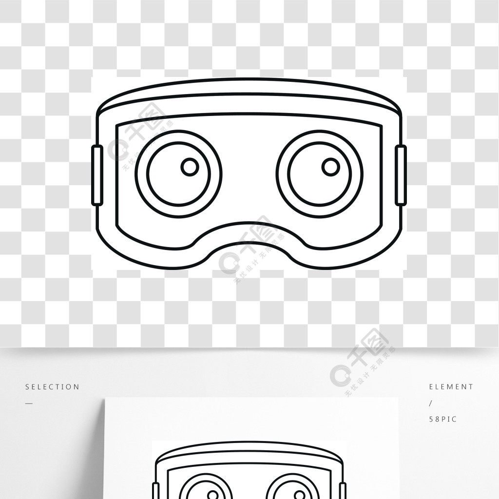 vr眼镜图标,轮廓样式