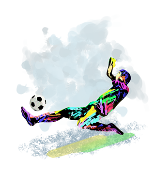 2018世界杯足球彩绘图片