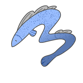 手绘海洋动物电鳗插画卡通手绘水彩可爱章鱼动漫ip海洋动物拟人可爱的