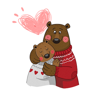 抱熊的情侣头像动漫图片
