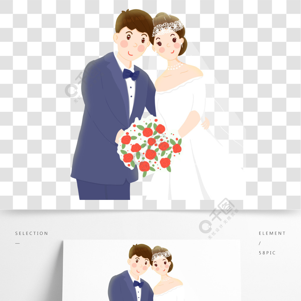 浪漫情侣结婚穿婚纱幸福甜蜜插图