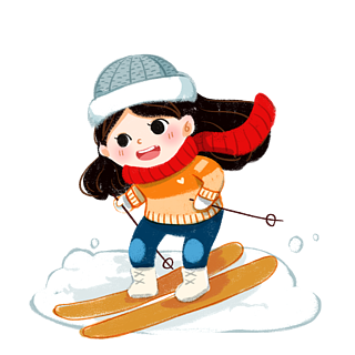 滑雪动漫图 少女图片