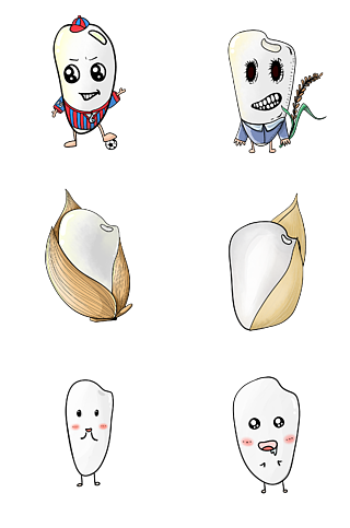 圆润饱满的大米粒组合