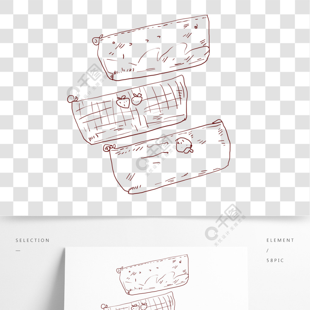 手繪文具筆袋插畫2年前發佈