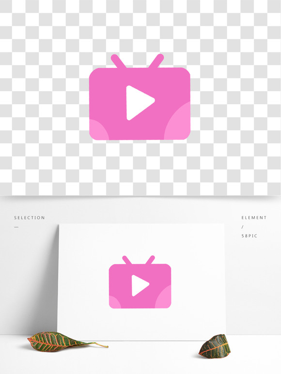 软件网络娱乐视频按钮标识开始按钮准备播放图标元素标签:粉色视频