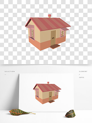 立体图形木房子c4d房屋3d立体图形红色的音响的3d造型c4d房屋3d立体