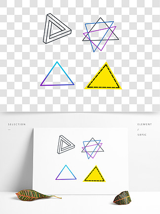【几何三角形黄色素材】图片免费下载