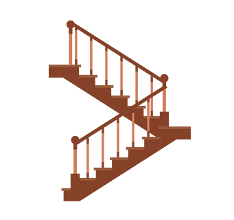 棕色拐角楼梯插图