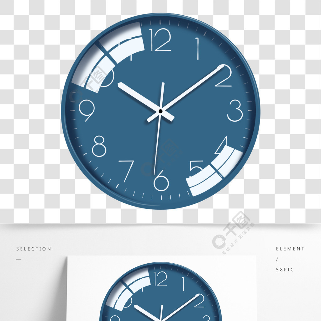 素雅的藍色圓形鐘錶模板免費下載_psd格式_3000像素_編號34551581-千
