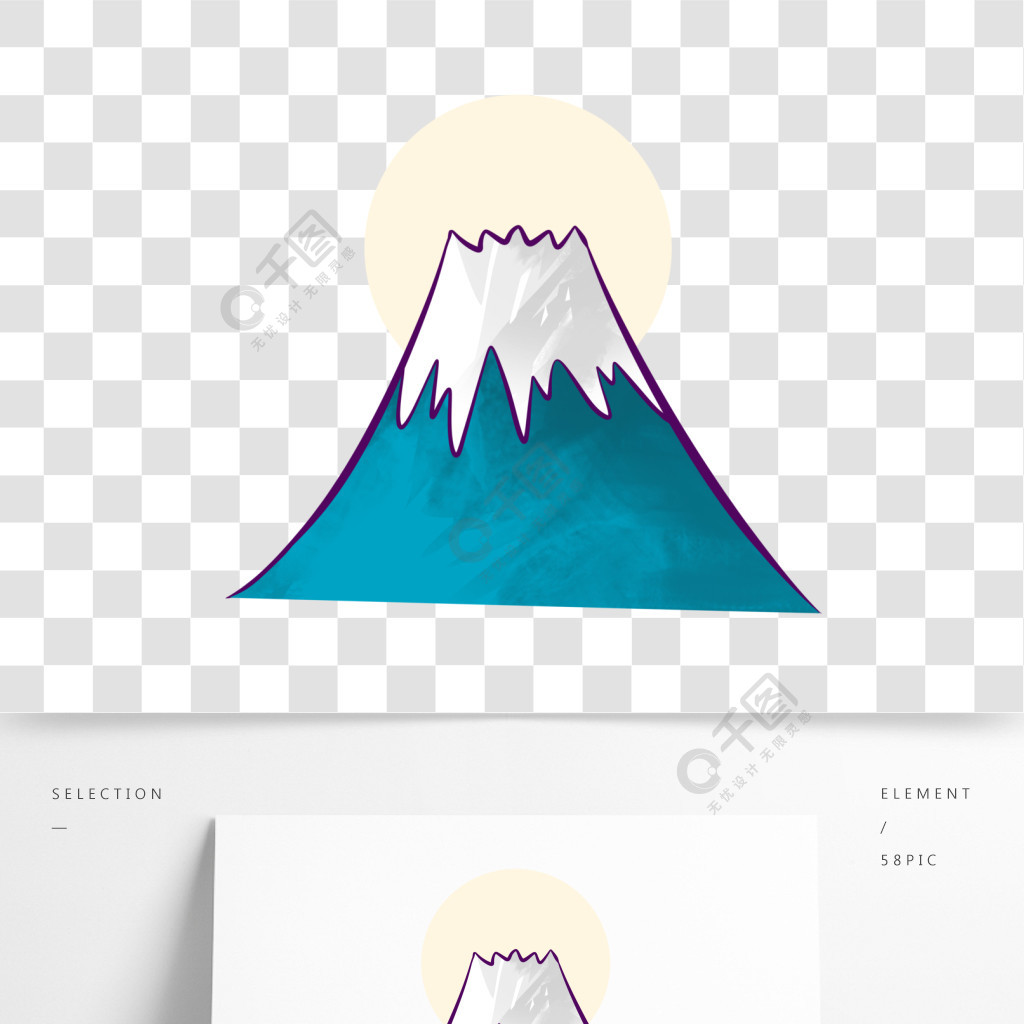 卡通日本富士山插畫