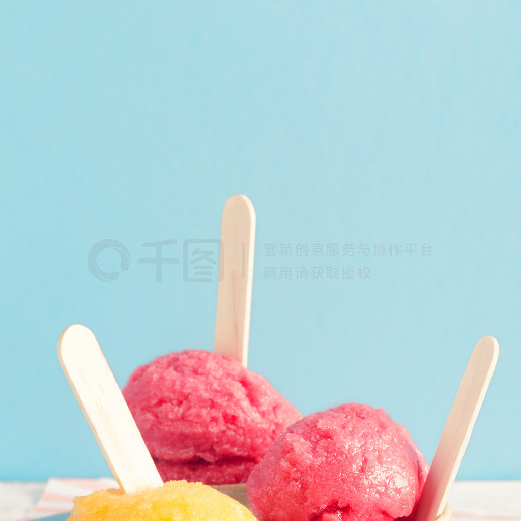 Different flavoured gelato ice cream