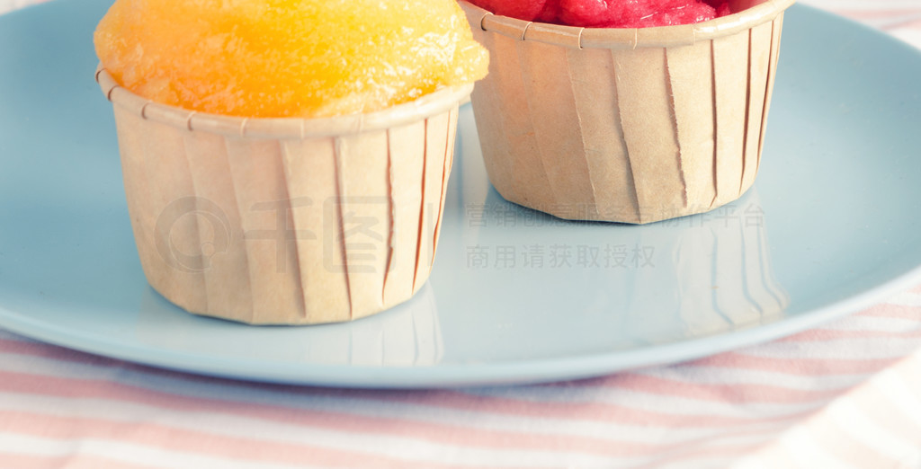 Different flavoured gelato ice cream