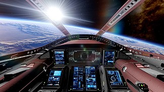 宇宙飞船驾驶舱视角图片