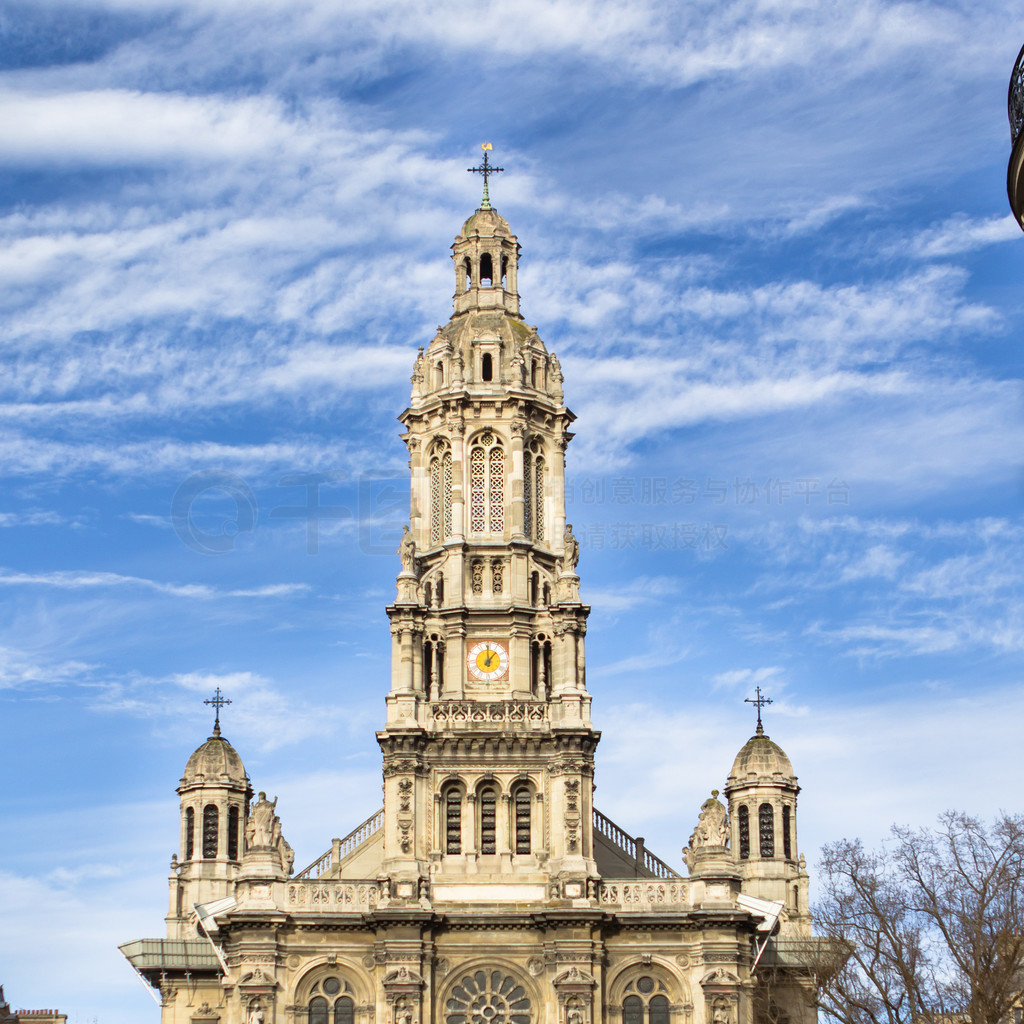 巴黎高清图片_Sainte Trinite church, Paris_建筑/城市免费下载_jpg格式_3073像素_编号37015556-千图网