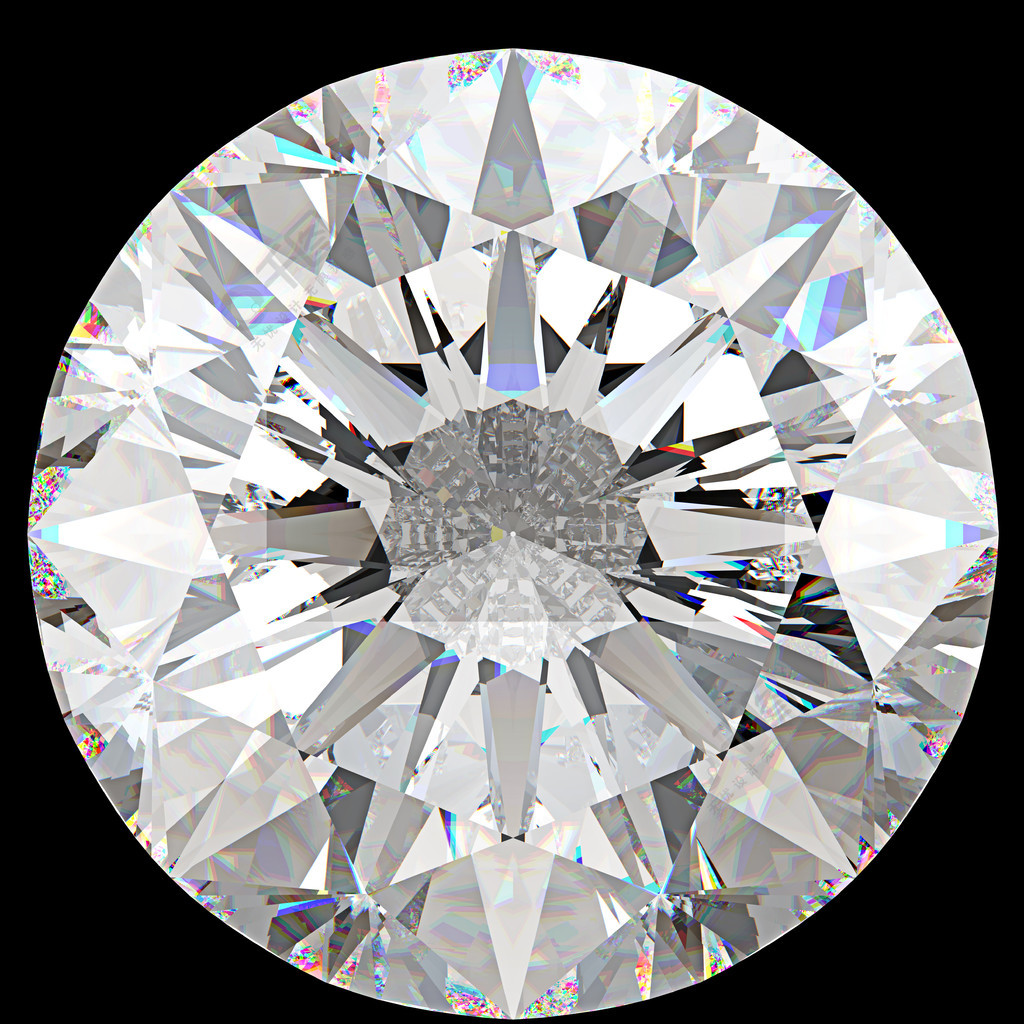 宝石: 顶视图的孤立的圆形钻石
