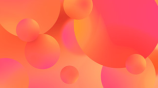 摘要橙色球体几何渐变色彩背景。用于平面设计。3D渲染说明.