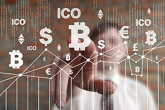 商人按货币按钮 <i>Ico</i> 初始硬币提供虚拟数字电子用户界面图