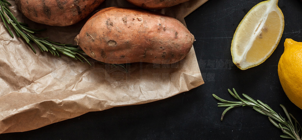 Preparing rosemary roasted sweet potatoes